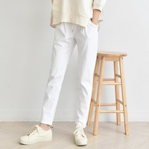 이젠 여성 허리 밴딩 세미 배기 팬츠