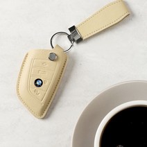제이케이 [키케이스+스트랩키링] 자동차 스마트 가죽 차 키홀더 키커버 키링, 29.BMW A타입 3버튼, 키케이스+스트랩키링(웜그레이)