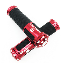 바이크로 오토바이 핸들그립 패션그립 몬스터핸들그립 핸들용품 핸들튜닝파츠, 레드