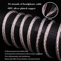 mmcx케이블 SYRNARN16 코어 이어폰 케이블 골드 실버 도금 OFC 구리 2Pin 0.78mm MMCX QDC DIY 헤드폰 커넥, 02 silver_02 2M(16strand)