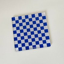 차 코스터 컵 받침 빈티지 북유럽 아크릴 바둑판 스타일 단열 미끄럼 방지 사진 소품, 청백색 사각형