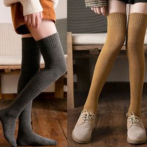 겨울 여자 따뜻한 기모 융털 밴딩 흘러내리지않는 롱 오버니삭스