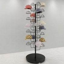스탠드형 모자걸이 옷가게 선캡 수납 선반 모자 가게 멀티 홀더, 표준개, 블랙에 10모자