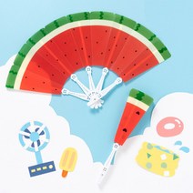 민화 수박부채 만들기 diy 접이식 부채, 민화 접이식 수박부채