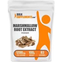 BulkSupplements.com 마시멜로 뿌리 추출물 분말 - 허브 폐 지원 보조제 1회 제공량당 1200mg 글루텐 프리250그램 8.8온스, [04] 3.53온스(1팩)