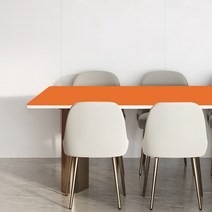 양면 가죽 방수 식탁보 모서리라운딩 5mm, 오렌지 + 라이트브라운, 75 x 120 cm