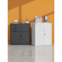 철재 캐비넷 사무용 문서함 서재 서류 장 관물대 보관, 브라운 12단 서랍장