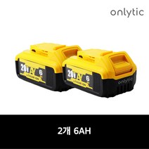 온리틱 디월트배터리 디월트 20v 6.0ah 호환 배터리, 2개 6.0ah