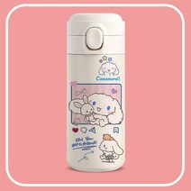 산리오 캐릭터 원터치 텀블러 420ml 가벼운 보온보냉병 시나모롤 폼폼푸린 큐티 굿즈, BB-02
