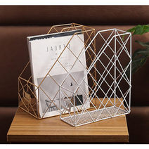 엽서진열대 예쁜 잡지꽂이 카페 미용실 병원 책 수납대 인테리어 매장 전시용 디스플레이용 사무실 오피스 보관대 정리대 매거진 편지지 랙 신문 서류 파일 철제 정리함 보관함 거치대, 파일매거진랙1단, 화이트