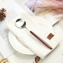 메이플 우드 옻칠 커트러리 디너 스푼, 없음