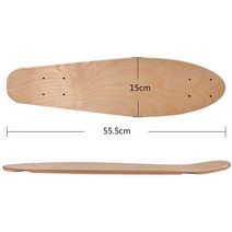 크루저보드 스케이드보드 보드샵 22 인치 빈 스케이트 보드 데크 자연 55.5X15cm 메이플 바나나 슬라이딩, 한개옵션0
