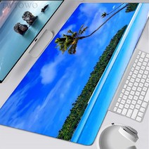 야자매트 야자수 해변 푸른 하늘 구름 마우스 패드 게이머 맞춤형 데스크 매트 노트북 카펫 천연 고무 소프, 05 5_04 Size 700x300x2 mm