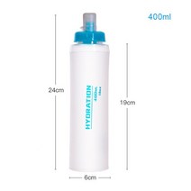 접이식 실리콘 소프트 플라스크 물병 휴대용 물 저장 가방 야외 스포츠 여행 주전자 수화 팩 가방을 실행, 04 Clear 400ml