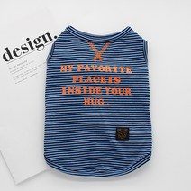 LongFatoys 강아지옷 순면 스트라이프 강아지 여름시즌 얇은타입 통기성 프렌치불독 옷 푸들 비숑 퍼그 불독, C03-M