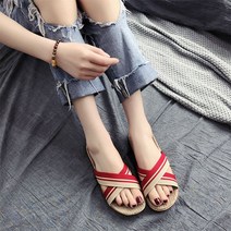 코지 여자 멋스러운 X크로스 포인트 디자인 샌들 슬리퍼