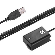 5V USB NP-FW50 더미 배터리 팩 커플러 어댑터 유연한 스프링 케이블 소니 A7RII A7SII A6000 ILDC 카메라와 호환