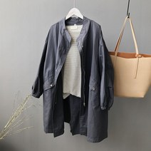 트렌치코트 여성 하프기장 숏기장 옥스포드 봄가을 와이드 스트링