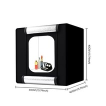 40cm 조명 박스 테이블 상단 사진 스튜디오 접이식 LED 5500K 밝기 조절 라이트 박스 사진용 사진 배경 종이 5 개 포함, CHINA_40CM box, 40CM box