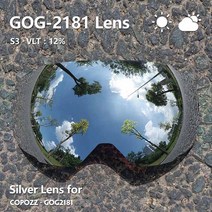 스키 보드 고글 copozz 2181 고글용 자기 교체 렌즈 김서림 방지 uv400 구형 안경 스노우보드, 08 Silver Lens