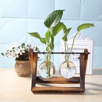 유리 및 나무 꽃병 화분 테라리움 테이블 데스크탑 수경법 식물 분재 꽃 냄비 나무 트레이 홈 데코 거실화분 다육이화분 플라스틱화분, M size