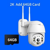 CCTV 방범 보안 감시 IP 카메라 현관 문 스마트폰 가정용 매장 무선 초소형 펫 씨씨티비 4k wifi 야외 방수 cctv 보호 ai 인간 감지 스마트 홈 ptz ip 정품, 2k 64gb 추가, 미국 플러그