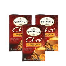 트와이닝 차이 홍차 호박 스파이스 40g 20티백 Twinings Chai Black Tea Pumpkin Spice, 3팩
