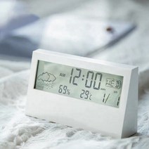웰닷 디지털 투명LCD 온습도계 온도 습도 시계 알람 요일 기능, 상세페이지 참조