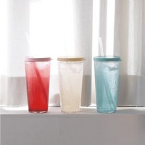 빨대컵 텀블러 670ml 로고 문구 인쇄 각인 단체주문, 옐로우