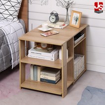 JS리빙 협탁 침대 침실 미니 거실 원목 서랍장 사이드 테이블 엔틱 수납장 선반 모던 거실장 보조 수납 인테리어 베드 침대옆 높은 선반 정리대 우드 넓은 선반대 AZ_38&449*, 씨엘로 협탁 (사이드테이블)
