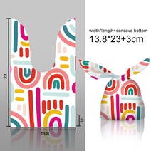 고급선물상자 10/20pcs 카톤 동물 가방 토끼 귀 플라스틱 캔디 생일 파티 비스킷 베이킹 포장 DIY 용품 기프트박스 포장박스, 02 20pcs, 10 rainbow