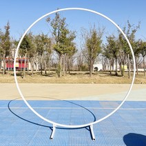 포토존 꽃 장식 프레임 플라워 아치 지지대 야외 셀프 스몰 웨딩 연출 파티 원형 장식 진열대 교회 크리스마스 꾸미기, 21.사각파이프링1.5m직경화이트
