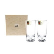 텀블러 물컵 타지마 유리 일본제 손수건, (노멀) 텀블러 페어 세트