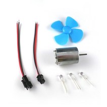 풍력발전기 마이크로 풍력 발전기 터빈 미니 DC 모터 90mm 56mm 블레이드 팬 LED DIY 키트, [01] 56mm blue, 1개