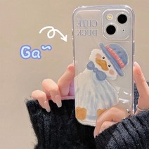 DFMEI 적용 아이폰 케이스 귀여운 재미 오리 비침겉치레