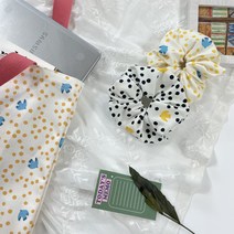 데일리패턴 땡땡이 곱창머리끈 만들기 diy키트 도트무늬 곱창밴드 만들기세트 쏘잉 키트