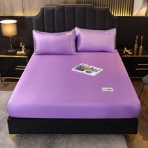 침대 쿨 매트 냉감 시원한 냉 패드 3pcs 세트 커버 컬러 장착 부드럽고 커버 여름 쿨링 메트 아이스, 연보라색, 3pcs 디자인 200x220
