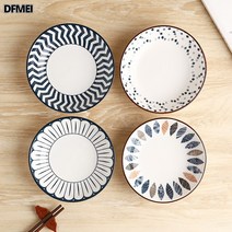 DFMEI 유약 5인치 접시 소접시 딥접시 도자기접시, 일본식 5.75인치 작은접시 4색상(14.5cm지름