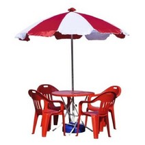 야외 캠핑 낚시 4인용 파라솔세트B(소-흰빨-받침별매), 쿠쿠 원형_파랑_보라