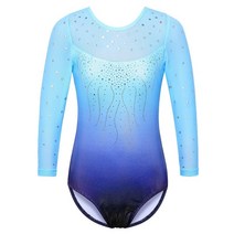 체조 용품 긴팔 메쉬 패치 워크 레오타드 다이아몬드 체조 점프 슈트 바디 십대 의류, [01] 4A, 10 B272 BluePurple_01 4A, 1개