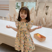 마이슈마켓 (당일출고) 국화원피스 [7-13호] 북유럽 여아옷 여자아기 4살 5살 조카선물