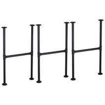 MUZIK 3팩 71.1cm(28인치) 산업용 테이블 레그 세트 블랙 페인트 금속 파이프 빈티지 가구 커피 및 엔드 다리용 높이 x 너비 40.6cm(16인치) 1.9cm(3/4인