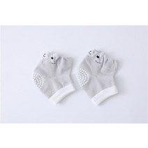 0-3 Years Baby Knee Pad Kids Safety Crawling Elbow Cushion Infant Toddlers Baby Leg Warmer Knee Supp, Gray bear