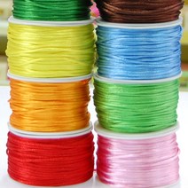 (재미스쿨) 실크사 1롤 2.5mmX45M 실크줄 매듭끈 장식끈 구슬꿰기끈, 흰색