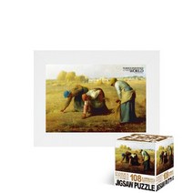 퍼즐피플 미니큐브 명화 108피스 직소퍼즐, 미니큐브 이삭줍는 여인들 108피스 액자포함(108피스자체제작화이트), 108p