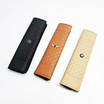 오프더프라임 1+1 차량용 가죽 안전벨트 커버 쿠션, 마세라티, 블랙