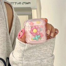 러브앨 핑크 통통데이지 물결 에어팟케이스