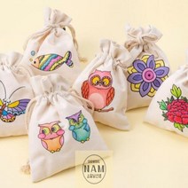 복주머니파우치 복주머니만들기 방과후학습 DIY 미술준비물, 부엉이 한마리 복주머니