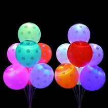 [피앤비유니티] 라이트풍선 스마일풍선5입 라이트생일풍선led전구풍선 RGB변색풍선 야간용불빛풍선 LED풍선, 라이트스마일풍선5입