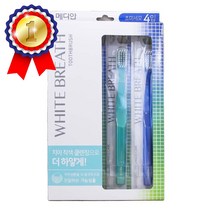 메디안 화이트 브레스 칫솔 4개입 부드러운모 치아 치석 구강 누런니 누렁니